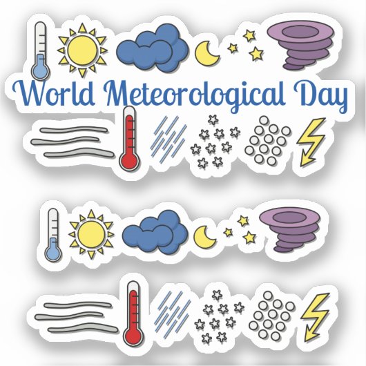 Wereld Meteorologische Dag Sticker (Voorkant)