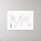 Wereld metrokaart canvas afdruk (Voorkant)