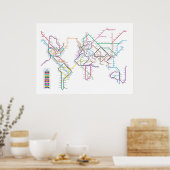 Wereld metrokaart poster (Keuken)