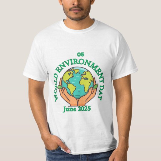 Wereld Milieu dag thema t shirt (Voorkant)
