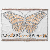 Wereld Monarch Vlinder Gooi Deken (Voorkant)