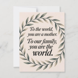 Wereld naar onze familie Moederdag Leaf Krans Quot Briefkaart