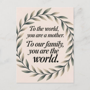 Wereld naar onze familie Moederdag Leaf Krans Quot Feestdagenkaart