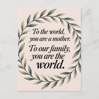 Wereld naar onze familie Moederdag Leaf Krans Quot Feestdagenkaart