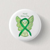 Wereld Nier Dag Bewustzijn Lint Pin Button (Voorkant)