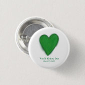Wereld Nierdag Groen Bewustzijn Lint Button Pin (Voorkant /achterkant)