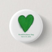 Wereld Nierdag Groen Bewustzijn Lint Button Pin (Voorkant)