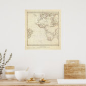 Wereld, nomonisch proj I Afrika en Zuid-Europa Poster (Keuken)