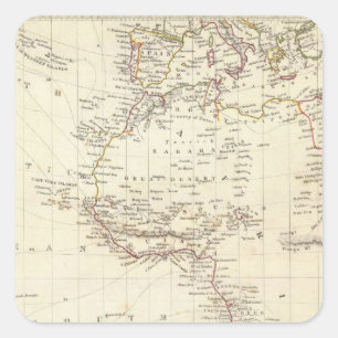 Wereld, nomonisch proj I Afrika en Zuid-Europa Vierkante Sticker