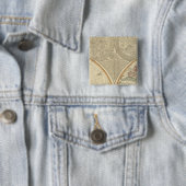 Wereld noordelijk halfrond vierkante button 5,1 cm (In situ)