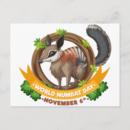 Wereld Numbat Dag Briefkaart (Voorkant)