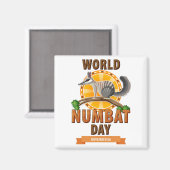 Wereld Numbat Dag Magneet (Voorkant / Achterkant)