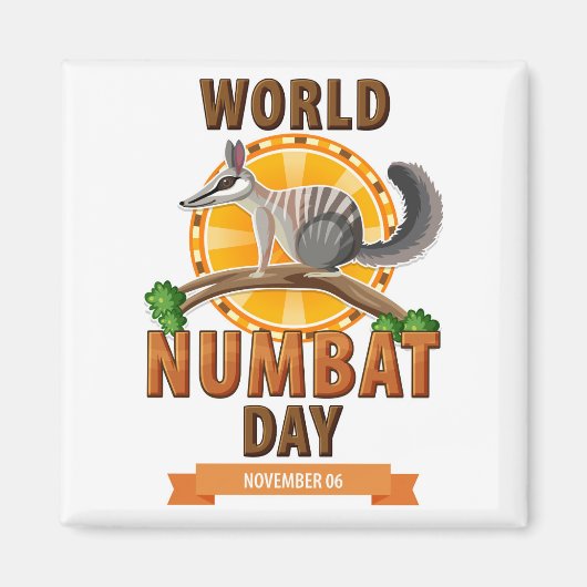 Wereld Numbat Dag Magneet (Voorkant)