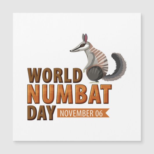 Wereld Numbat Dag Magnetische Uitnodiging (Voorkant)