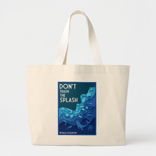 Wereld Oceaan Dag Grote Tote Bag (Voorkant)