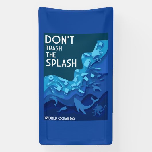 Wereld Oceaan Dag Spandoek (Verticaal)