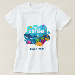 Wereld Oceanen Dag 8 juni gepersonaliseerd T-shirt