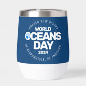 Wereld Oceanen Dag Blauwe Gestileerde Aarde Golven (Achterkant)