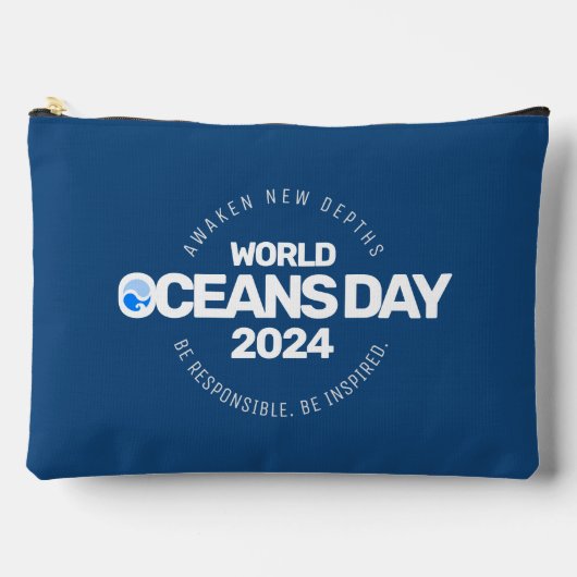 Wereld Oceanen Dag Blauwe Gestileerde Aarde Golven Etui (Voorkant)