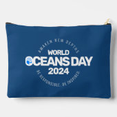 Wereld Oceanen Dag Blauwe Gestileerde Aarde Golven Etui (Achterkant)