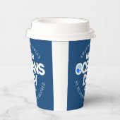 Wereld Oceanen Dag Blauwe Gestileerde Aarde Golven Papieren Bekers (Rechts)