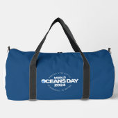 Wereld Oceanen Dag Blauwe Gestileerde Aarde Golven Plunjezak (Voorkant)