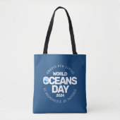 Wereld Oceanen Dag Blauwe Gestileerde Aarde Golven Tote Bag (Voorkant)