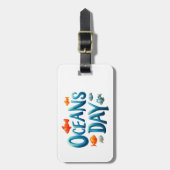 Wereld Oceanen Dag - Oceanen Dag viering met vis Bagagelabel (Voorkant verticaal)