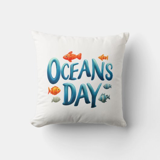 Wereld Oceanen Dag - Oceanen Dag viering met vis Kussen (Voorkant)