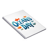 Wereld Oceanen Dag - Oceanen Dag viering met vis Notitieboek (Rechterzijde)