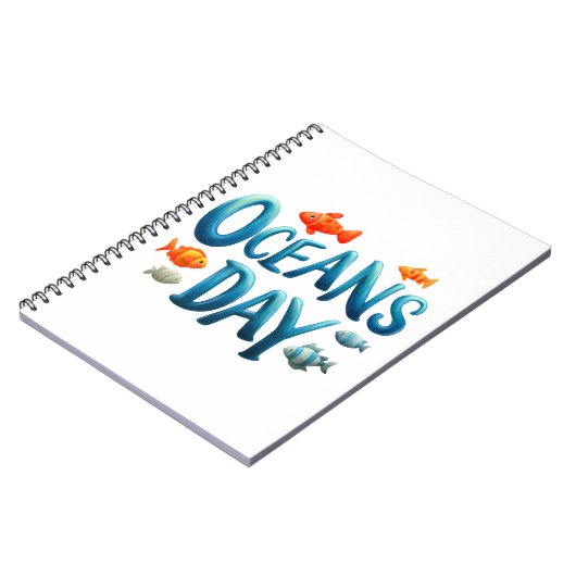 Wereld Oceanen Dag - Oceanen Dag viering met vis Notitieboek (Linkerzijde)