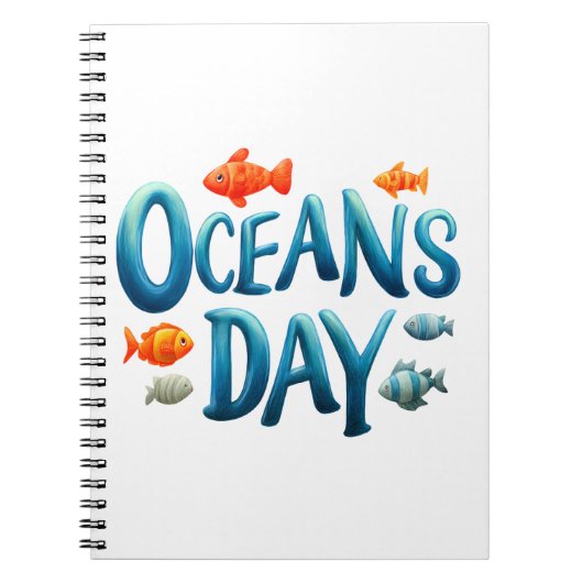 Wereld Oceanen Dag - Oceanen Dag viering met vis Notitieboek (Voorkant)