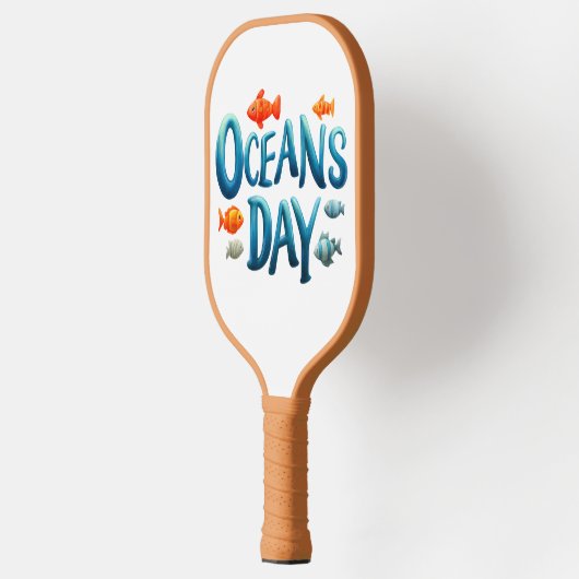 Wereld Oceanen Dag - Oceanen Dag viering met vis Pickleball Paddle (Links)