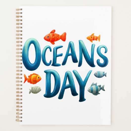 Wereld Oceanen Dag - Oceanen Dag viering met vis Planner (Voorkant)