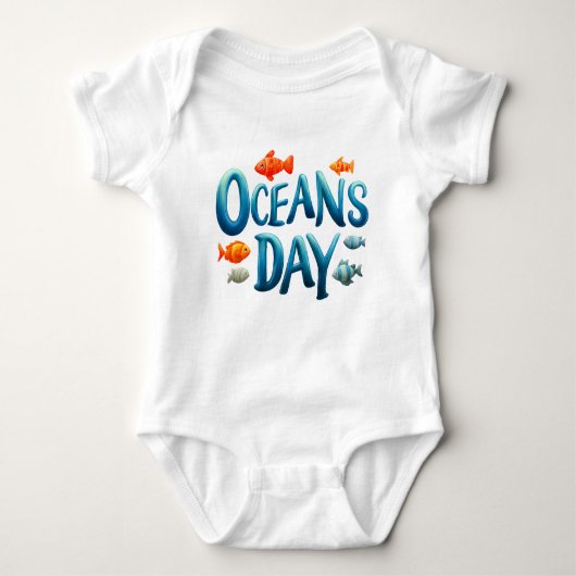 Wereld Oceanen Dag - Oceanen Dag viering met vis Romper (Voorkant)