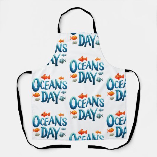 Wereld Oceanen Dag - Oceanen Dag viering met vis Schort (Voorkant)