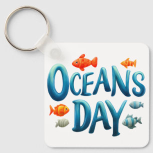 Wereld Oceanen Dag - Oceanen Dag viering met vis Sleutelhanger