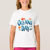 Wereld Oceanen Dag - Oceanen Dag viering met vis T-shirt (Voorkant)