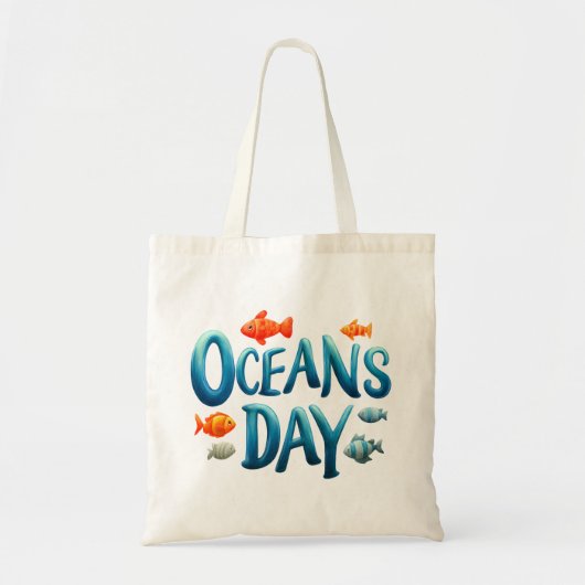 Wereld Oceanen Dag - Oceanen Dag viering met vis Tote Bag (Voorkant)