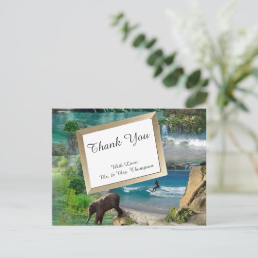 Wereld oceanen en rivieren, meren en sport briefkaart (Staand voorkant)