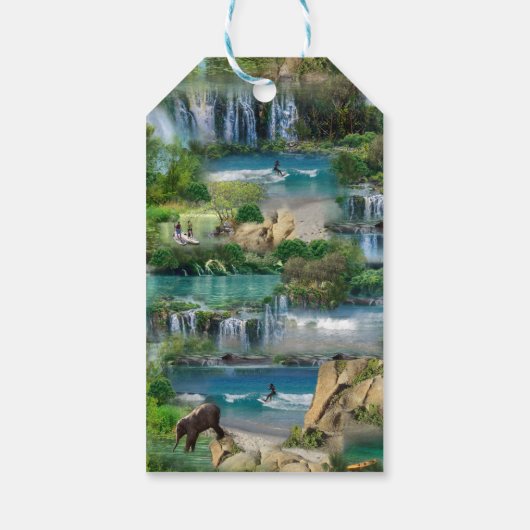 Wereld oceanen en rivieren, meren en sport cadeaulabel (Achterkant)