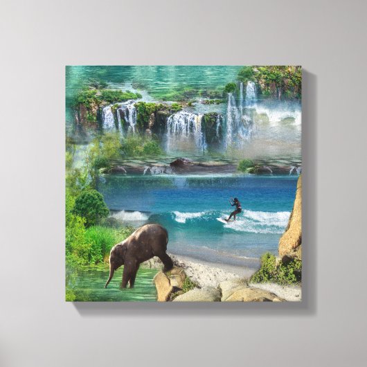 Wereld oceanen en rivieren, meren en sport canvas afdruk (Voorkant)