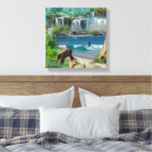 Wereld oceanen en rivieren, meren en sport canvas afdruk (Insitu (Slaapkamer))