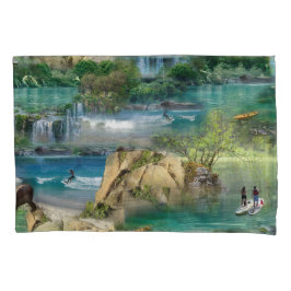 Wereld oceanen en rivieren, meren en sport kussensloop