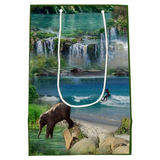 Wereld oceanen en rivieren, meren en sport medium cadeauzakje (Achterkant)