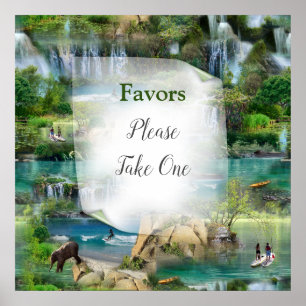 Wereld oceanen en rivieren, meren en sport poster