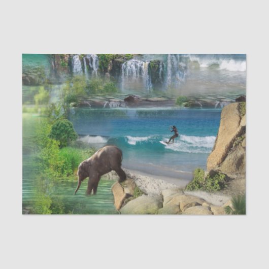 Wereld oceanen en rivieren, meren en sport tissuepapier (Voorkant)