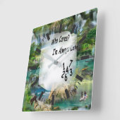 Wereld oceanen en rivieren, meren en sport vierkante klok (Hoek)