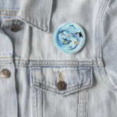 Wereld Oceans Day Pinback Button (In situ)