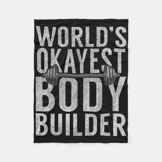 Wereld Okayest Body Builder Funny Gym Workout Body Fleece Deken (Voorkant)
